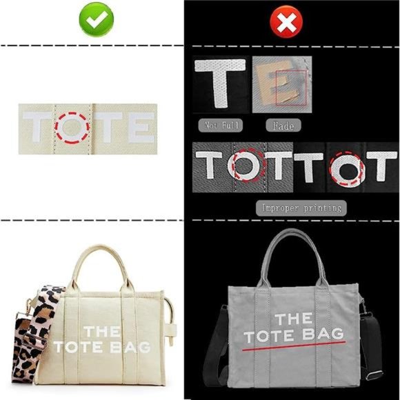 The Tote Bag for Women with Zipper,Large/Medium/Small Size,Canvas/PU leather/EVA - Picture 3 of 7